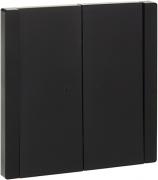 IEK Fortepiano Черный Выключатель 2-клавишный с подсветкой