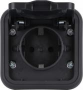 Donel W55 Антрацит Розетка с/з со шторками с крышкой для скрытой установки, IP55