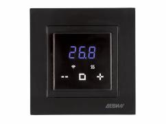 Деви Classy Черный Терморегулятор сенсорный управление по Wi-Fi 16А, НО-контакт, датчик t° воздуха (встроенный), датчик t° пола (внешний), с таймером