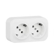 Legrand Quteo Белый Наружный Блок: Розетка 2-ая с/з 45°, винтовые клеммы