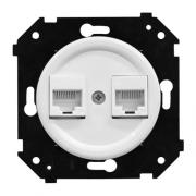 Bironi Шедель Бриз Белый матовый Розетка Компьютерная 2-ая RJ45 Cat.5e (UTP) (скрытый монтаж)