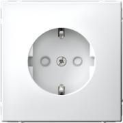 ArtGallery Белый Розетка с/з со шторками  безвинтовые клеммы