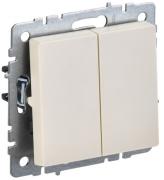 IEK Brite Base Бежевый Выключатель 2-клавишный