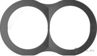 Рамка кругSimon 88, 2 поста, цвет - графит, пластмасса