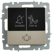 IEK Brite Base Шампань Выключатель 1-кл кнопочный с Н.О для отелей DND/MUR "не беспокоить / уберите с индикацией
