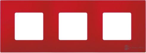 Рамка-декорSimon 27 play, 3 поста, цвет - красный, пластмасса
