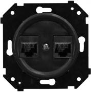 Bironi Шедель Бриз Черный матовый Розетка Компьютерная 2-ая RJ45 Cat.5e (UTP) (скрытый монтаж)