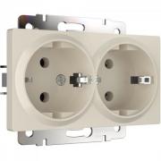 Розетка
Alumax,  Slab,  Senso,  Baguette,  Acrylic,  Platinum,  Elite,  Snabb,  Stream,  Flock,  Stark,  Fiore,  Favorit,  Diamant,  Aluminium,  Antik,  Metallic,  без шторок,  с заземлением,  двойная,  винтовые клеммы,   цвет - айвори матовый