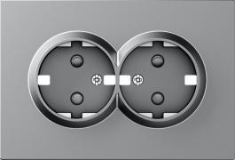 Donel A07 Матовый Серый Накладка Розетки 2-ая с/з со шторками