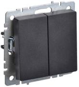 IEK Brite Base Черный Выключатель 2-клавишный
