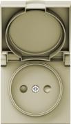 Donel A07 Шампань Накладка Розетки б/з со шторками с крышкой IP44