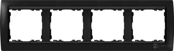 РамкаSimon 82, 4 поста, цвет - графит, графит, металл, пластмасса