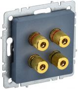 IEK Brite Base Маренго Розетка акустическая 2 пары
