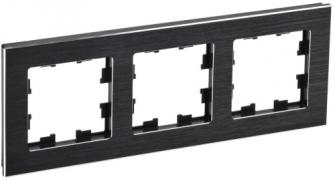 IEK Brite DECOR Черный металл Рамка 3-ая