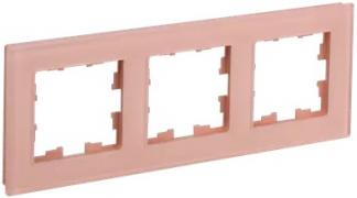 IEK Brite DECOR Персик матовый стекло Рамка 3-ая