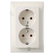 Розетка
S.1,  без шторок,  с заземлением,  двойная,  безвинтовые клеммы,   цвет - белый глянцевый