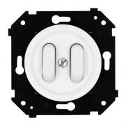 Bironi Шедель Бриз Белый матовый Выключатель 2-клавишный кнопочный с Н.О. контактом (скрытый монтаж)