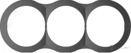 Рамка кругSimon 88, 3 поста, цвет - графит, пластмасса