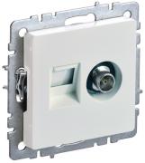 IEK Brite Base Жемчуг Розетка TV+RJ45 кат.5E