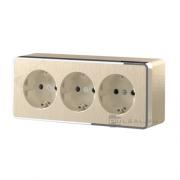 Розетка
Gallant,  со шторками,  с заземлением,  тройная,  винтовые клеммы,   цвет - шампань рифленый