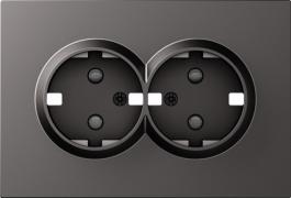 Donel A07 Матовый Титан Накладка Розетки 2-ая с/з со шторками