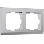 Рамкa
Stark,  2 поста,   цвет - серебряный матовый,  пластмасса