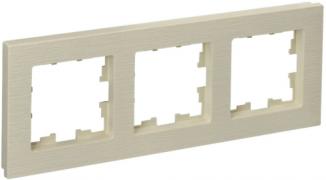 IEK Brite Base Бежевый Рифленый Рамка 3-ая