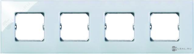 РамкаSimon 27 neos, 4 поста, цвет - голубой, пластмасса