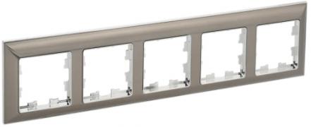 IEK Brite DECOR Никель/Хром 3D-форма Рамка 5-ая