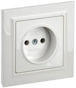 IEK Brite Белый Розетка б/з в сборе, винтовой зажим