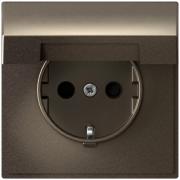 ArtGallery Мокко Розетка с/з со шторками с крышкой винтовые клеммы