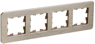 IEK Brite DECOR Шампань металл Рамка 4-ая скругл.угол