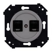 Bironi Шедель Бриз Титан матовый Розетка Компьютерная 2-ая RJ45 Cat.5e (UTP) (скрытый монтаж)