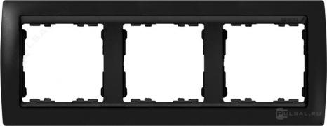 РамкаSimon 82, 3 поста, цвет - графит, графит, металл, пластмасса