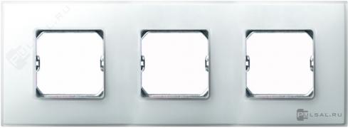 РамкаSimon 27 neos, 3 поста, цвет - белоснежный, пластмасса
