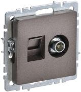 IEK Brite Base Темная Бронза Розетка TV+RJ45 кат.5E