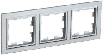 IEK Brite Base Алюминий Рамка 3-ая