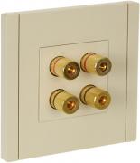 IEK Fortepiano Ванильный Розетка акустическая 2 пары