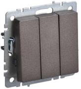 IEK Brite Base Темная Бронза Выключатель 3-клавишный