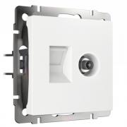 Розетка TV+RJ45
Alumax,  Split,  Slab,  Senso,  Baguette,  Acrylic,  Platinum,  Elite,  Snabb,  Stream,  Flock,  Stark,  Fiore,  Favorit,  Diamant,  Aluminium,  Antik,  Metallic,  телевизионная (TV),  одинарная,   цвет - белый