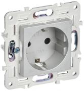 IEK Skandy Серебряный Розетка с/з со шторками, безвинтовые клеммы