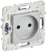 IEK Skandy Серебряный Розетка б/з со шторками, винтовой зажим