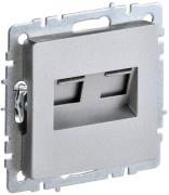 IEK Brite Base Алюминий Розетка 2-ая Телефон + Компьютер (RJ11 + RJ45)