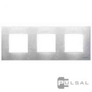 Рамка
Zenit,  3 поста,   цвет - стальной,  металл