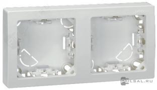 Рамка-корпус накладного монтажаSimon 73 Loft, 2 поста, цвет - белый, пластмасса