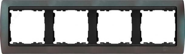 РамкаSimon 82, 4 поста, цвет - хамелеон, графит, металл
