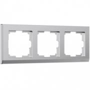Рамкa
Stark,  3 поста,   цвет - серебряный матовый,  пластмасса
