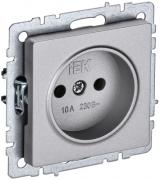 IEK Brite Base Алюминий Розетка б/з, винтовой зажим