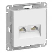 Atlas Design Белый Розетка компьютерная 2-ая RJ45+RJ45, кат.6a (FTP)