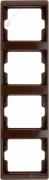 РамкaArsys, 4 поста, цвет - коричневый глянцевый, пластмасса